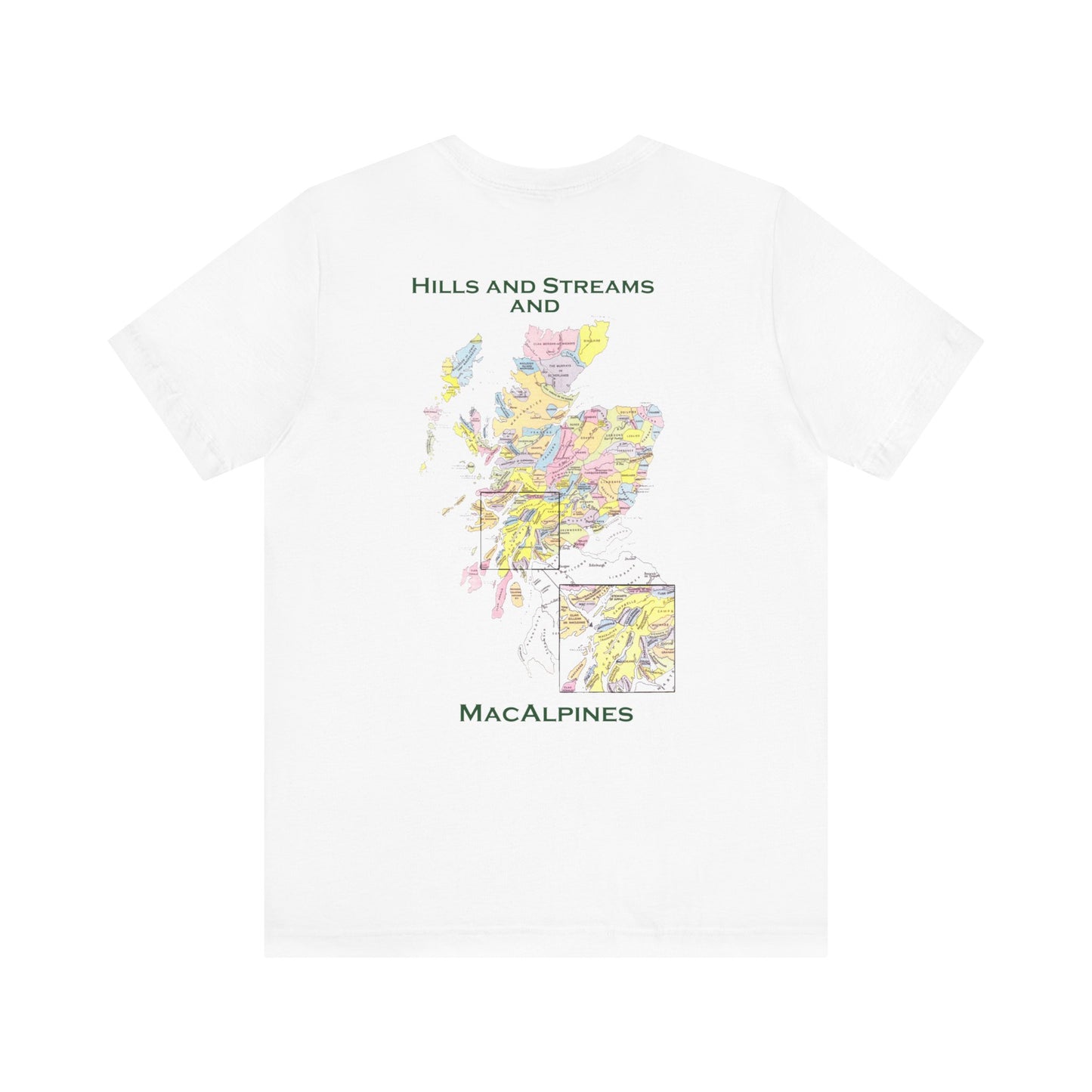 Hills and Streams and MacAlpines Map Unisex Tee
