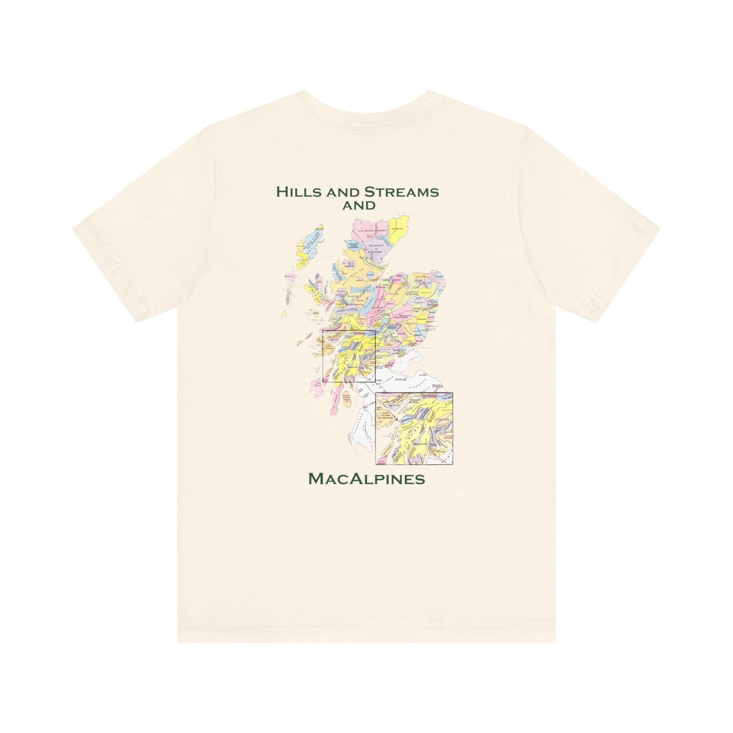 Hills and Streams and MacAlpines Map Unisex Tee